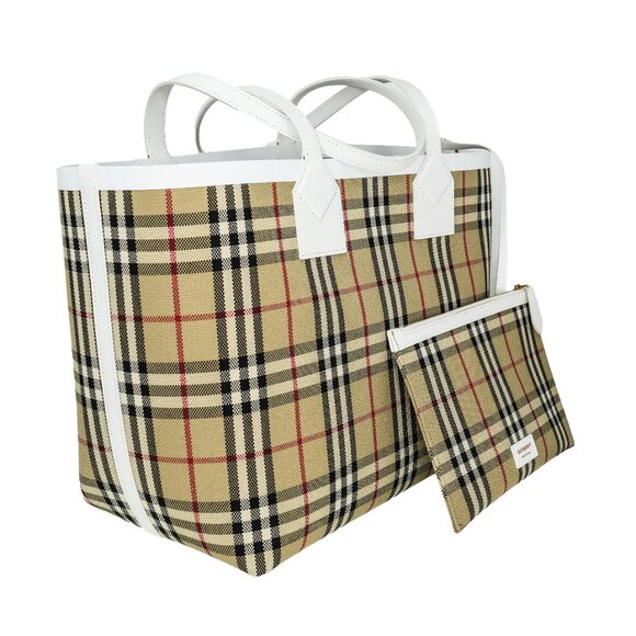 Burberry Medium London House Check Tote Bag With Pouch - Picture 2 of 10